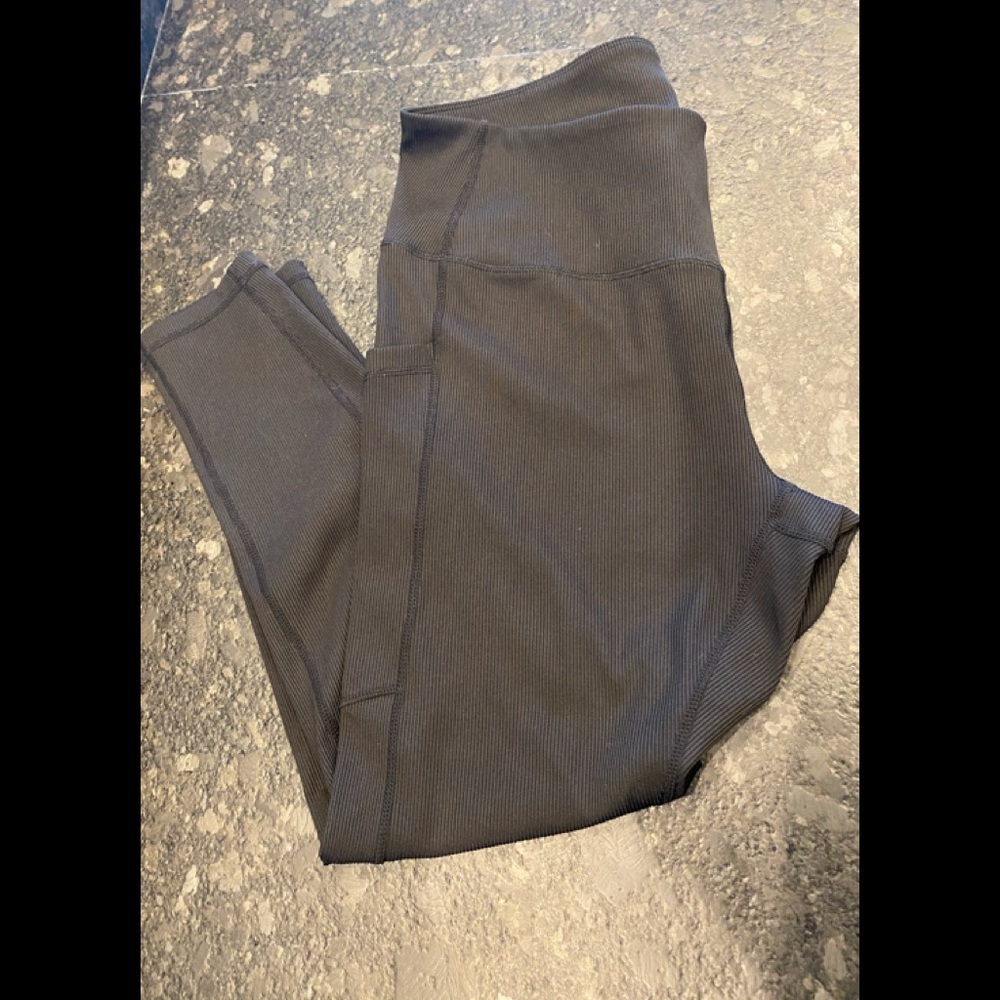 Z by Zella Ribbed Pocket 7/8 Black Leggings